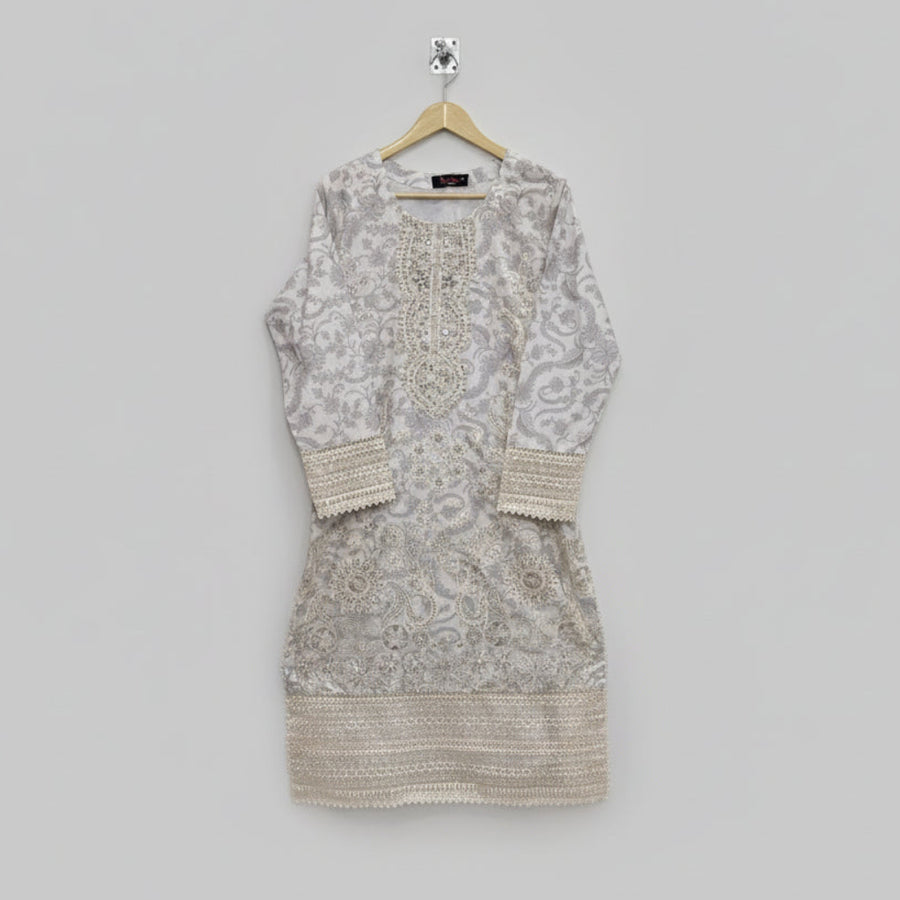 3 Piece - Embroidered Suit - 3495