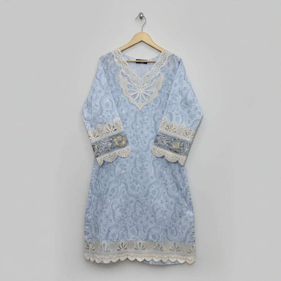 3 Piece - Embroidered Suit - 3547