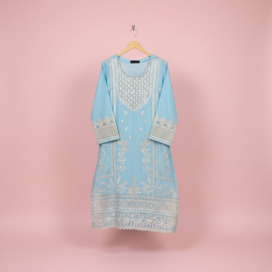 3 Piece - Embroidered Suit - 3556